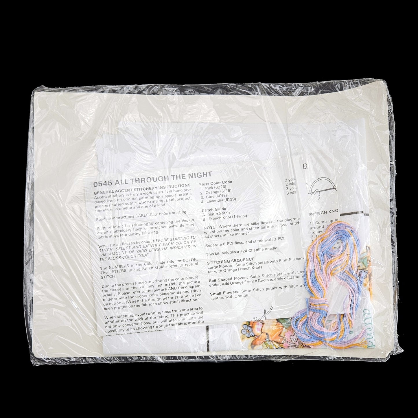 THE CREATIVE CIRCLE STAMPED EMBROIDERY KIT: 0545 ALL THROUGH THE NIGHT LF2
