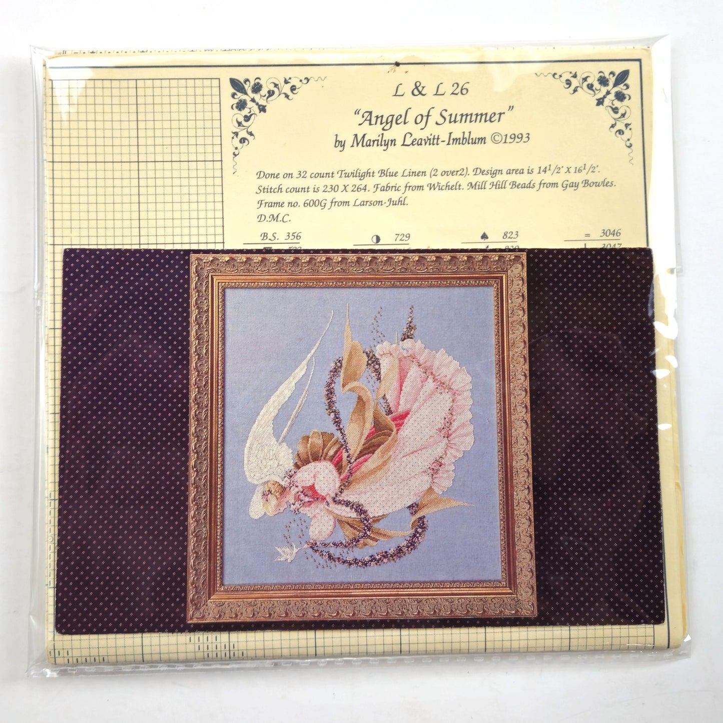 LAVENDER & LACE VICTORIAN CROSS STITCH CHART: ANGEL OF SUMMER LF1