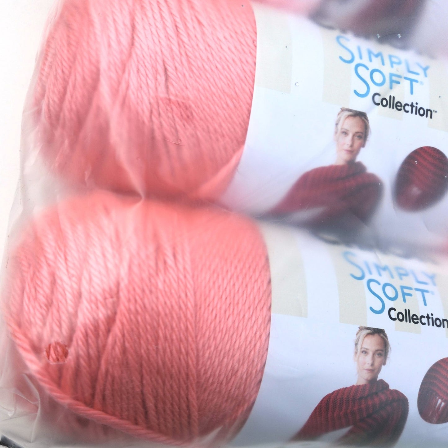 3 SKEINS CARON SIMPLY SOFT YARN: STRAWBERRY SL1