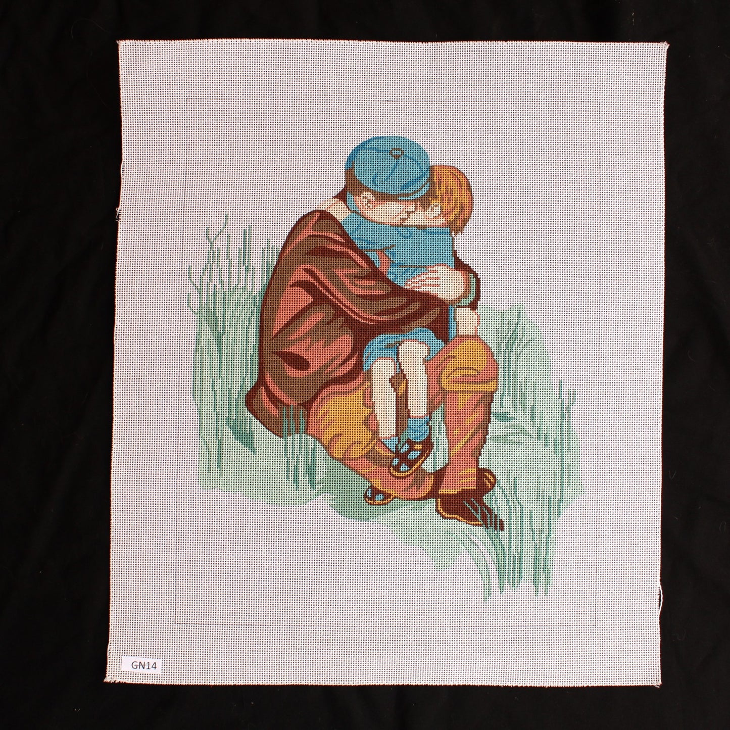 HEARTWARMING 13 CT NEEDLEPOINT CANVAS: FATHER SON EMBRACE BM1