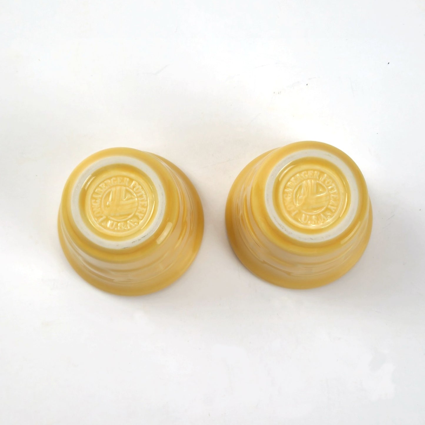 RETIRED LONGABERGER POTTERY: BUTTERNUT 2 PK VOTIVE CANDLE HOLDERS2