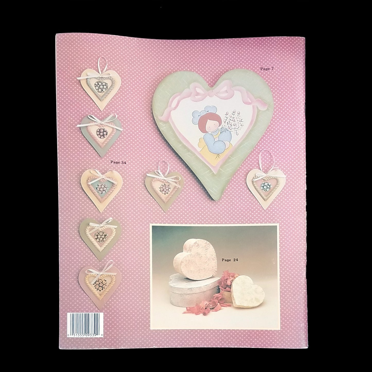 HOMESPUN HEARTS BY PAT OLSON DESIGNS TO PAINT: ORNAMENTS, PLATE, BOX ++ LF1