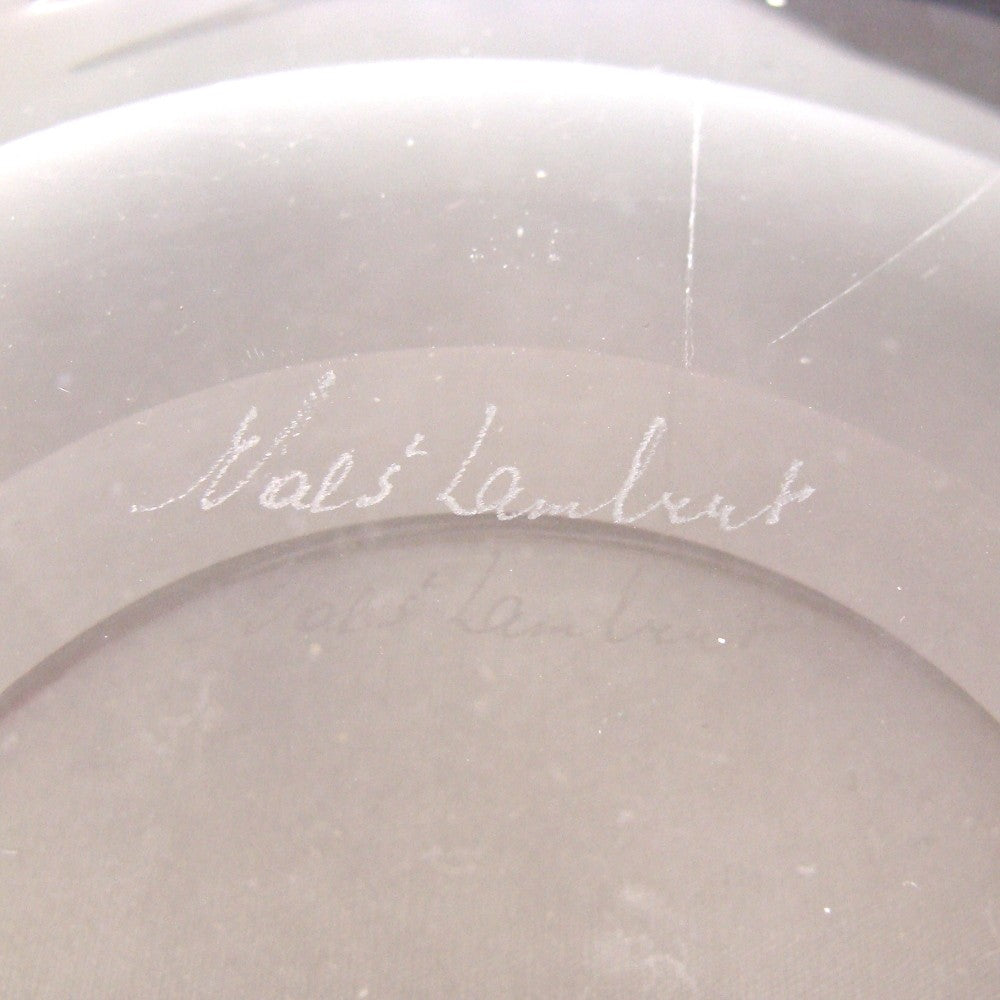 VINTAGE VAL ST. LAMBERT ART DECO PLATTER SIGNED KM2