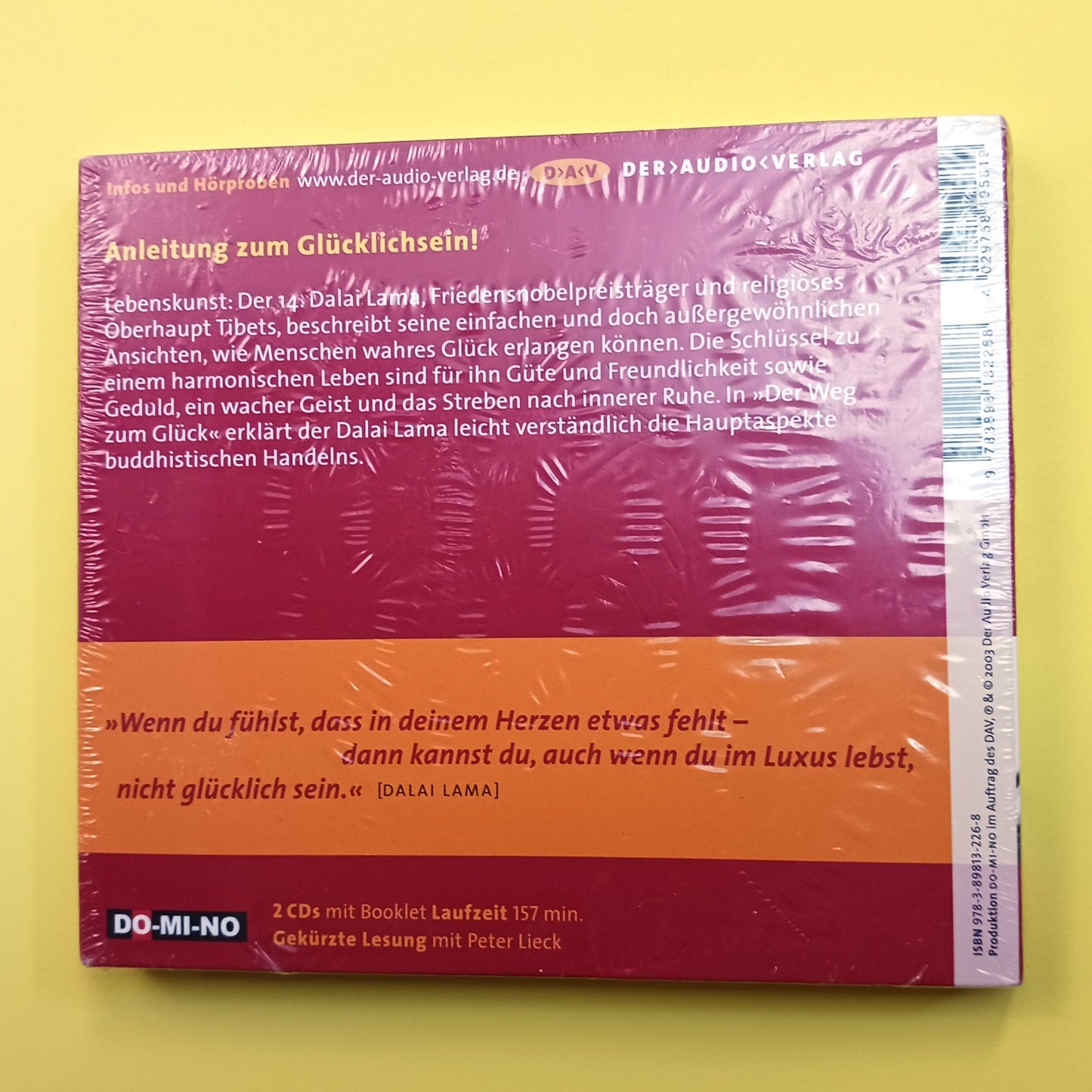 2003 DER WEG ZUM GLUCK DALAI LAMA (PATH TO HAPPINESS) AUDIOBOOK CD NEW LF1