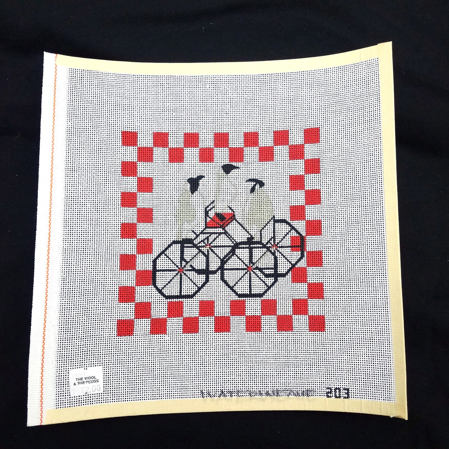 WHIMSICAL WATERWEAVE NEEDLEPOINT CANVAS: PENGUINS ON CART BM1