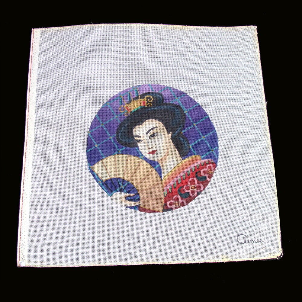 BEAUTIFUL AIMEE HP NEEDLEPOINT CANVAS: ASIAN ORIENTAL THEME GEISHA BM1
