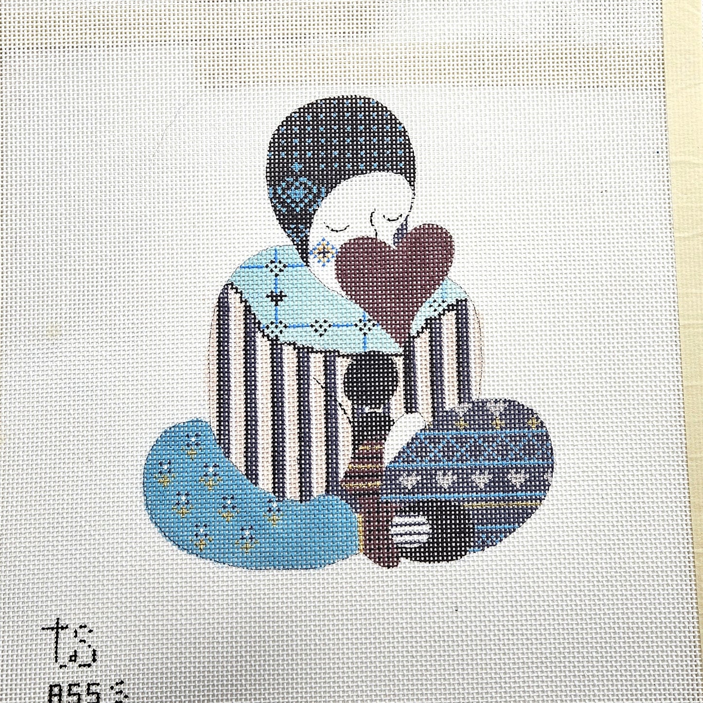 3 TS DESIGNS HP NEEDLEPOINT CANVAS LOT: HARLEQUIN PIERROT CLOWN BM2