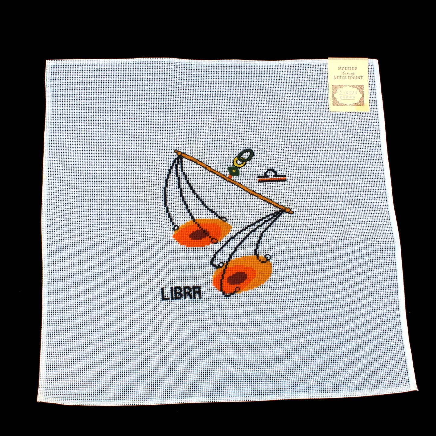 MADEIRA LUXURY PREWORKED NEEDLEPOINT CANVAS: ASTROLOGY ZODIAC SIGN LIBRA BM1