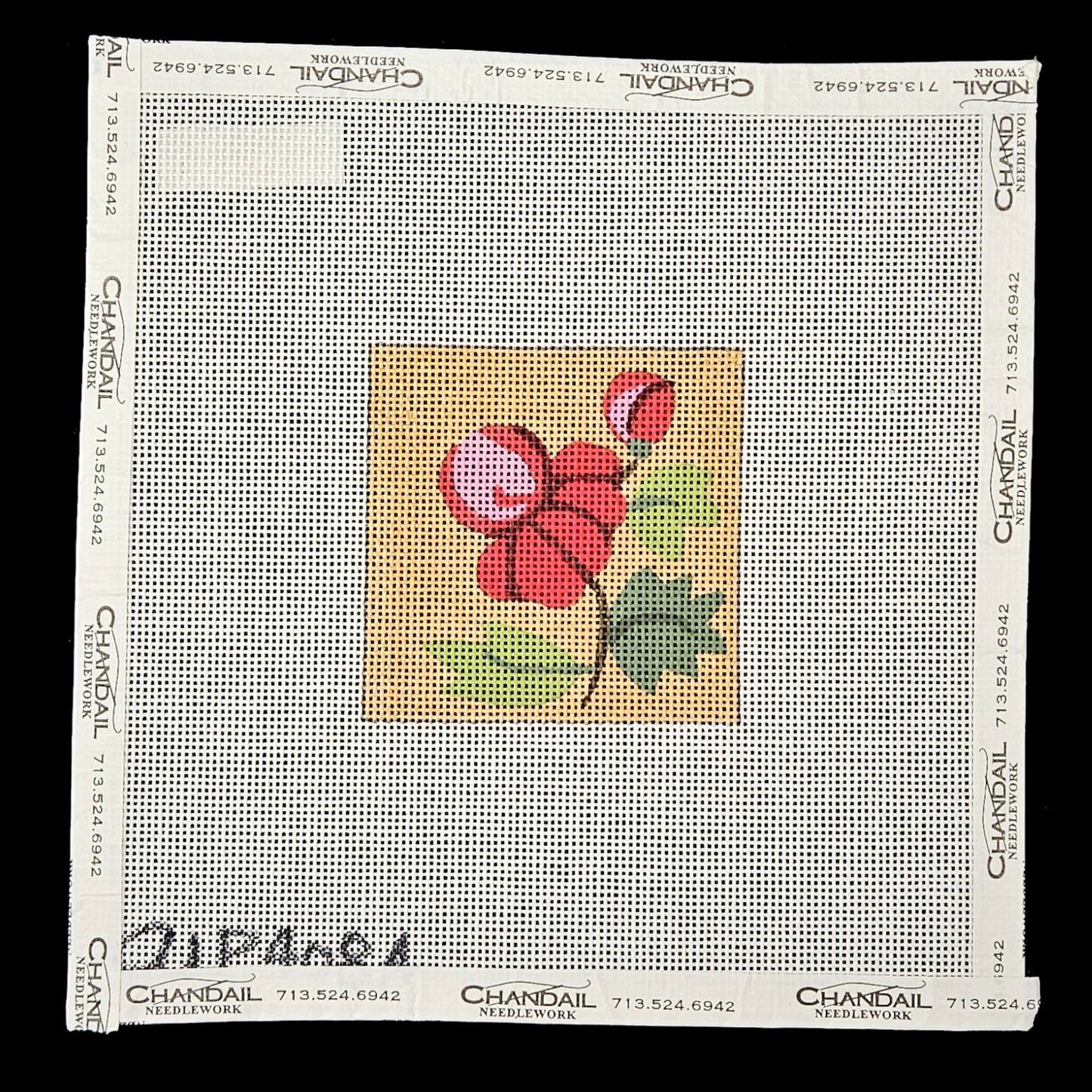 CHANDAIL HP NEEDLEPOINT CANVAS: FLORAL MAKE COASTER, PILLOW INSERT BM1