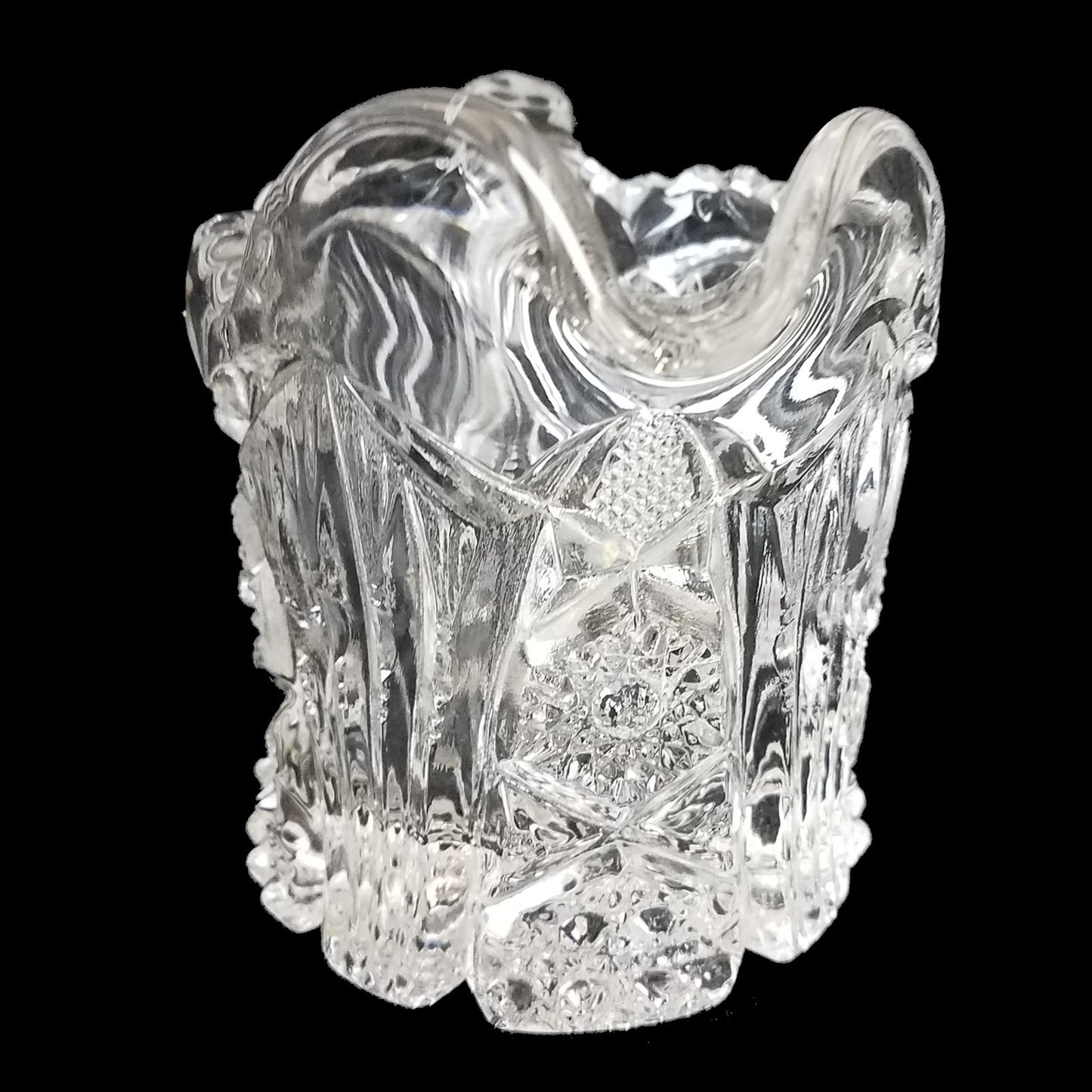 MCKEE QUINTEC CLEAR PRESSED DEPRESSION GLASS CREAMER FM2