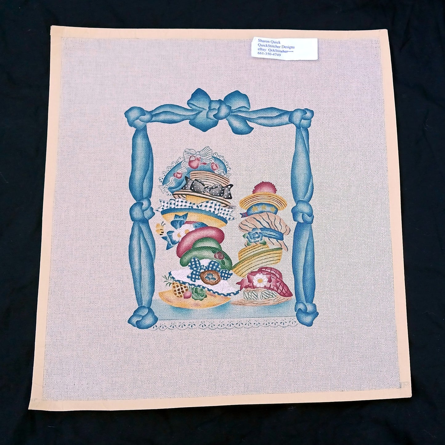 NEEDLEPOINT CANVAS: TOWER OF HATS BM1