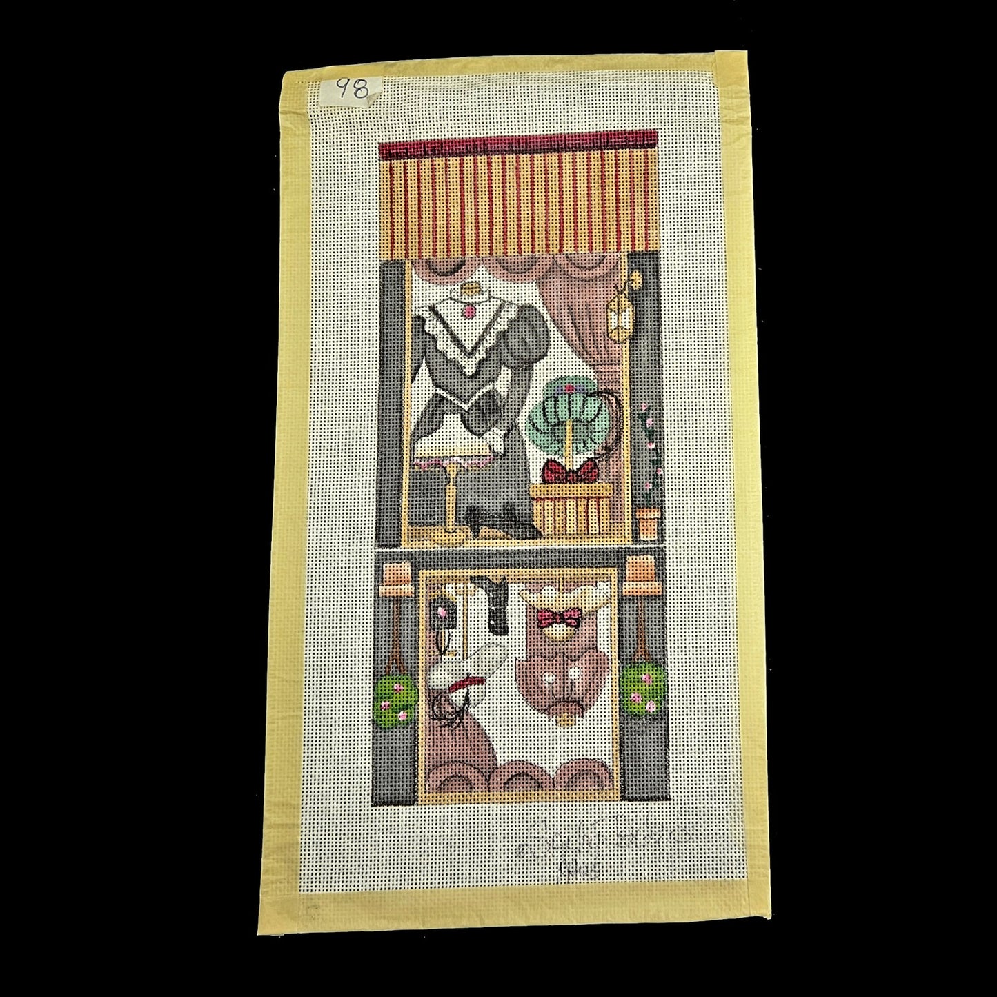 SANDY JENKINS HP NEEDLEPOINT CANVAS: CLUTCH PURSE VICTORIAN THEME BM1