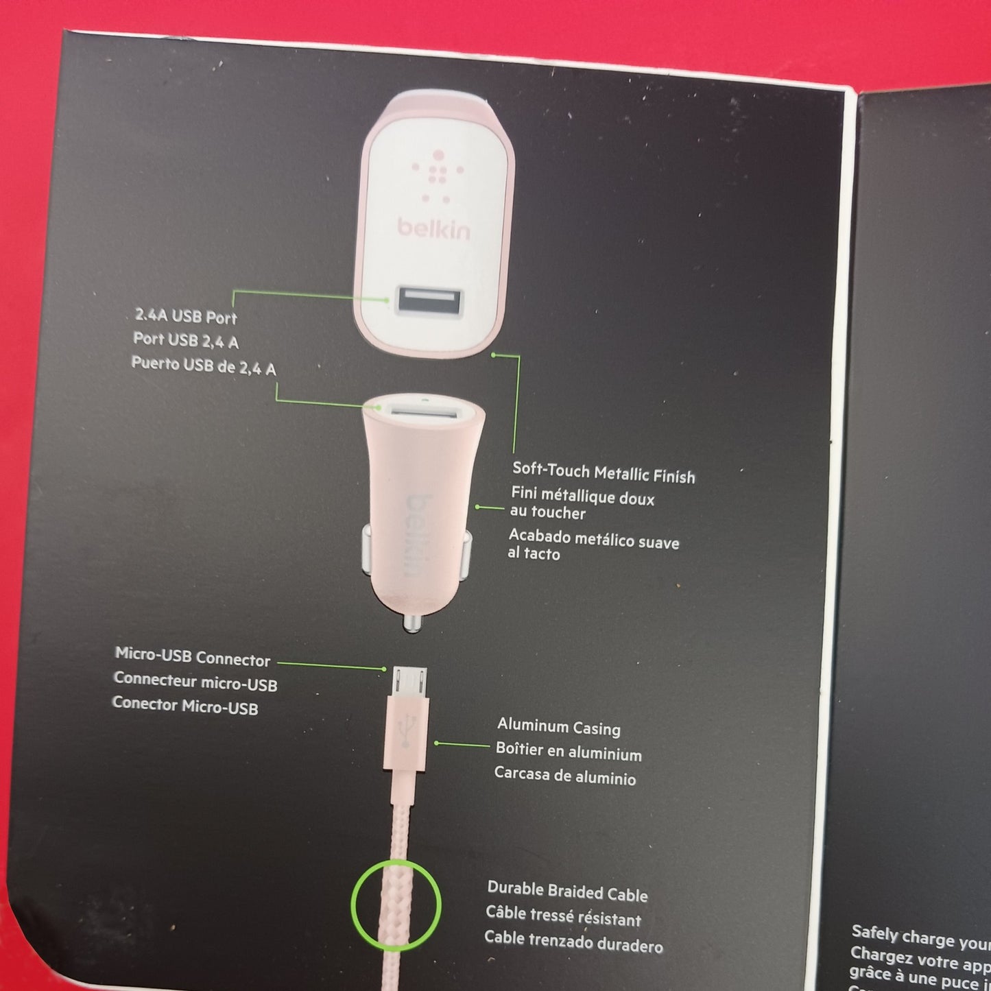 BELKIN CAR & HOME CHARGER KIT FOR SAMSUNG: METALLIC PINK SL2