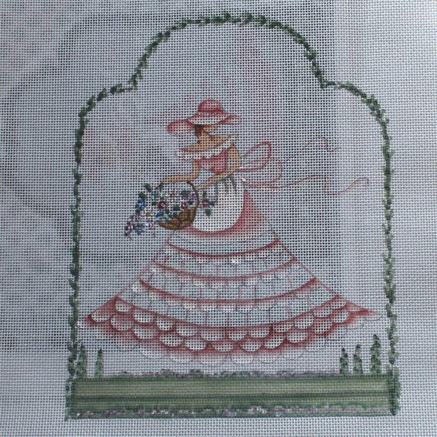 SANDY JENKINS HAND PAINTED NEEDLEPOINT CANVAS W/ SG: SOUTHERN BELLE BM2