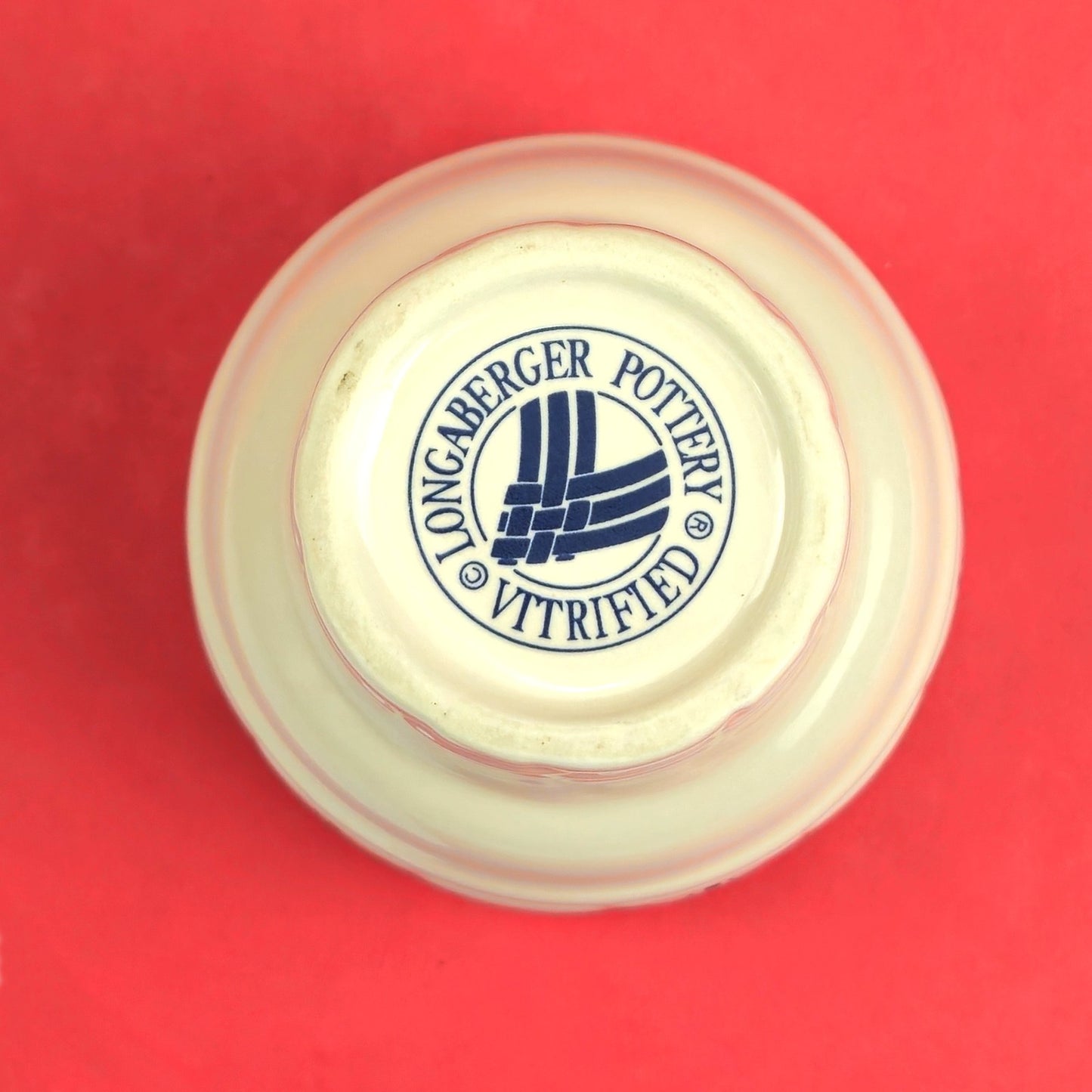 RETIRED LONGABERGER POTTERY: WOVEN TRADITIONS BLUE ICE CREAM CONE PRE-OWNED4