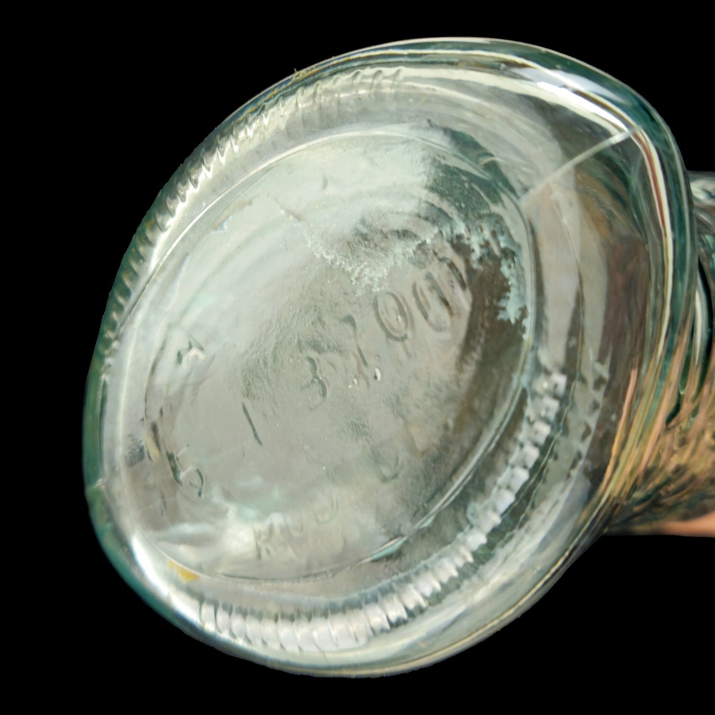 1970s ANTINORI CLEAR ICE BLUE FIGURAL GLASS FISH WINE BOTTLE4