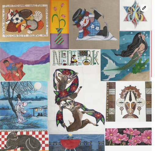 Crafts, needlepoint canvas, stitchery, yarn