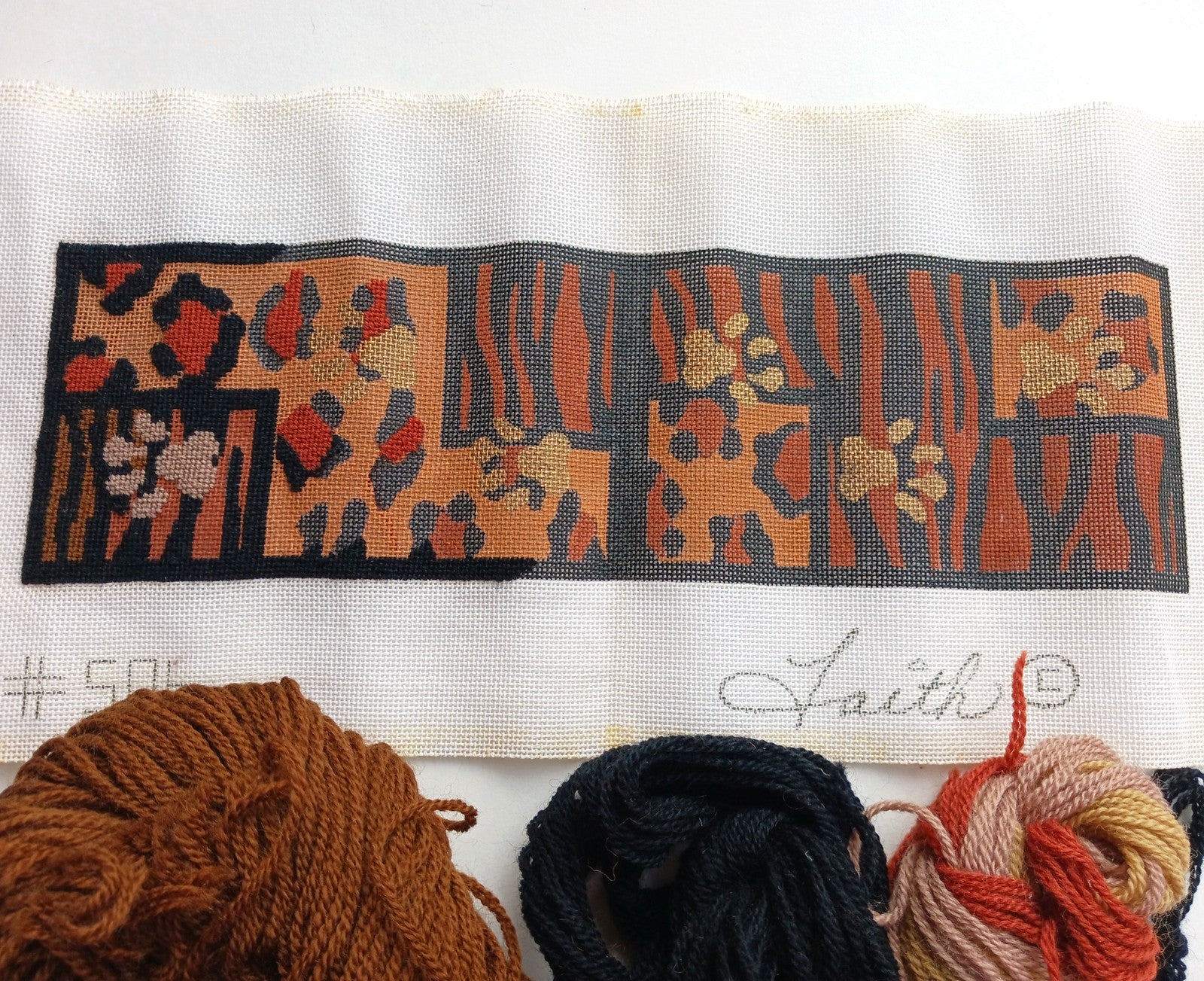 FAITH HAND PAINTED NEEDLEPOINT CANVAS:  CELL PHONE CASE ANIMAL PRINT    BM1