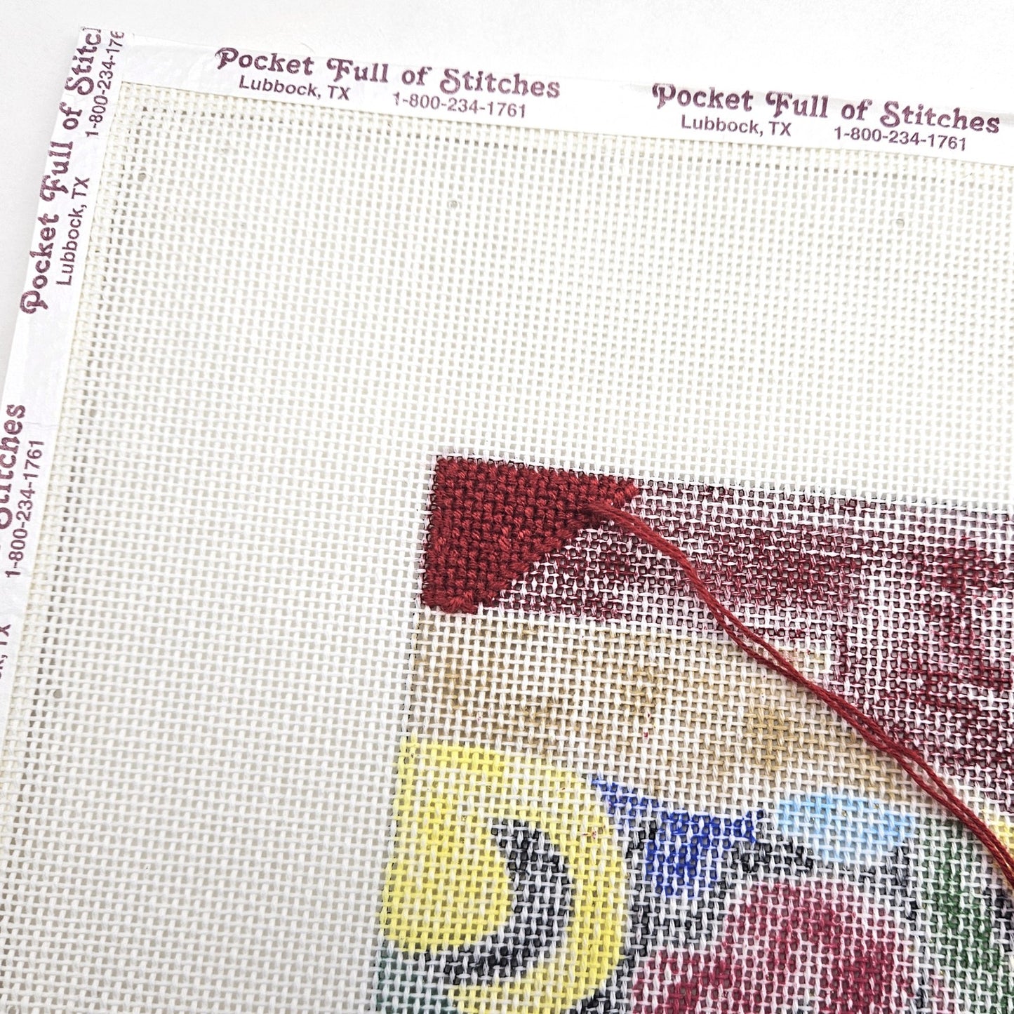 VIBRANT HAND PAINTED NEEDLEPOINT CANVAS: ORIENTAL VASE    BM3