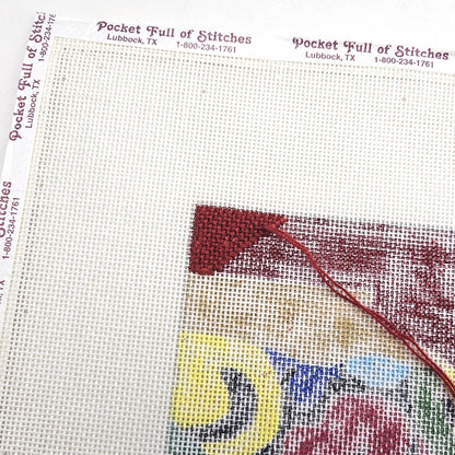VIBRANT HAND PAINTED NEEDLEPOINT CANVAS: ORIENTAL VASE    BM3