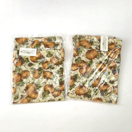 2 LONGABERGER HOMESTEAD FABRIC GIFT CANDY BAG LOT:  PUMPKIN PATCH   NEW0