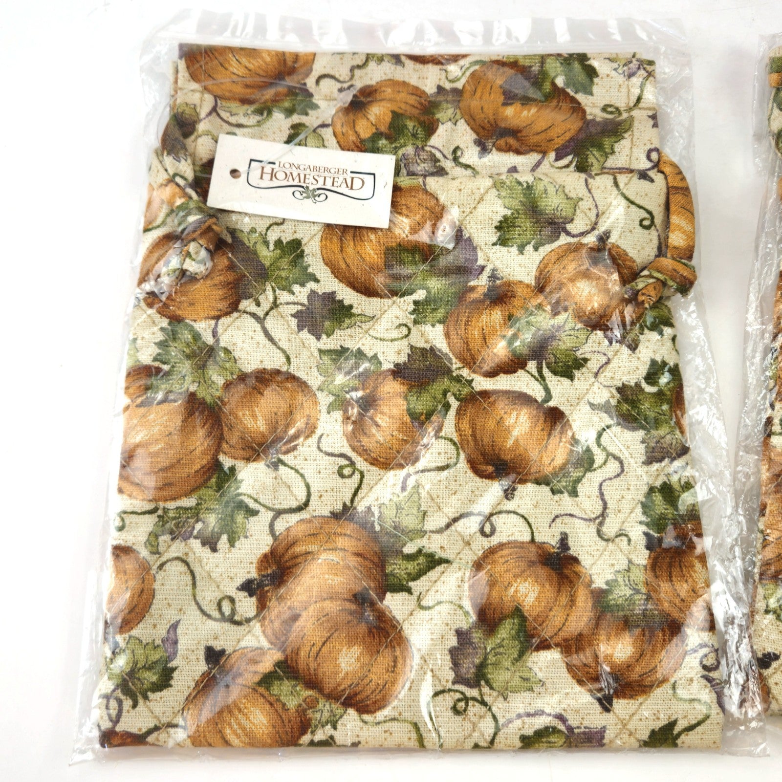 2 LONGABERGER HOMESTEAD FABRIC GIFT CANDY BAG LOT:  PUMPKIN PATCH   NEW1
