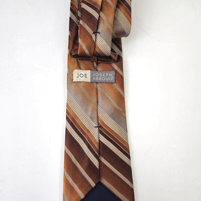 PREOWNED JOSEPH ABBOUD MEN'S SILK TIE NECKTIE:  BROWN STRIPED OMBRE2