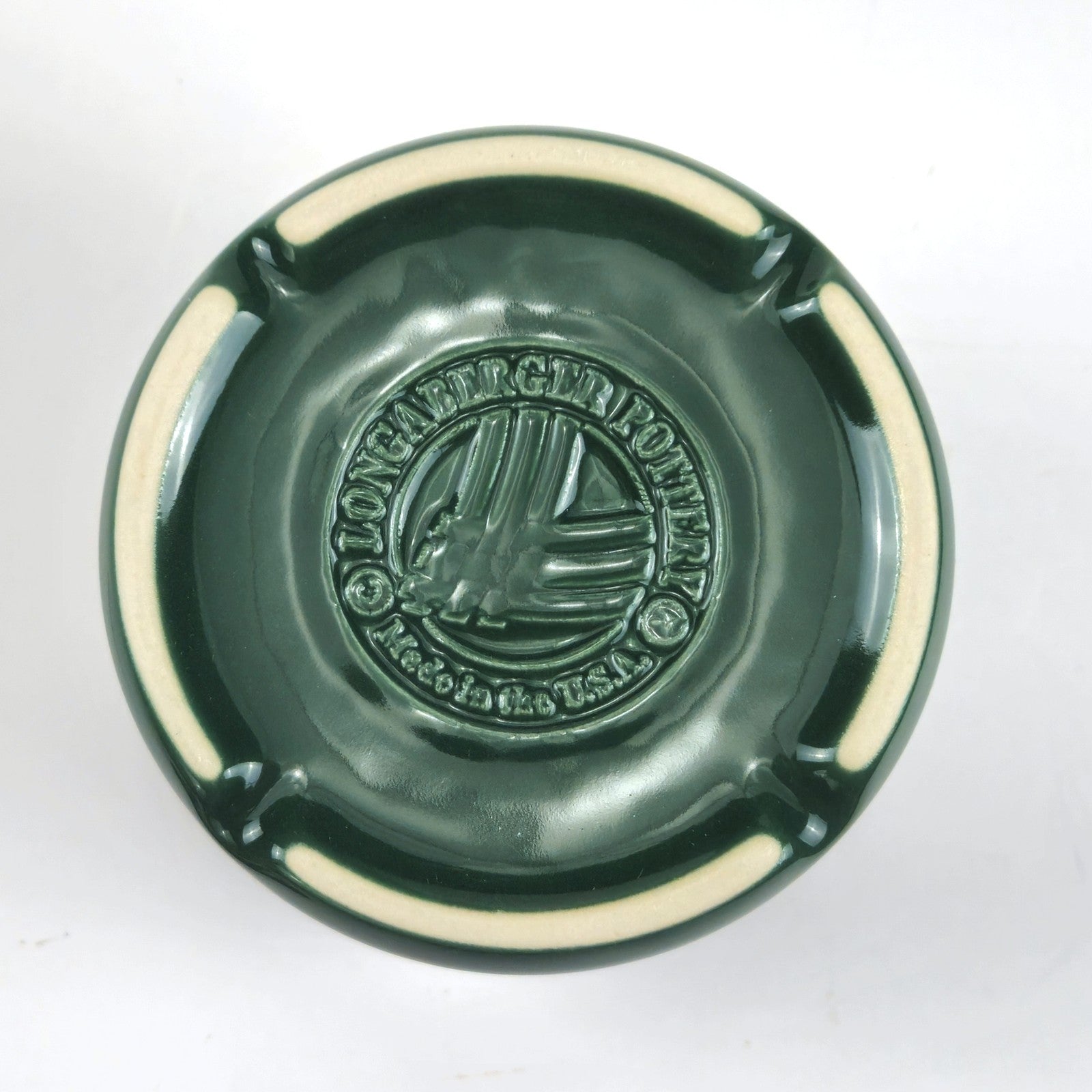 RETIRED LONGABERGER POTTERY:  1 PINT SALT CROCK & LID / COASTER  IVY2