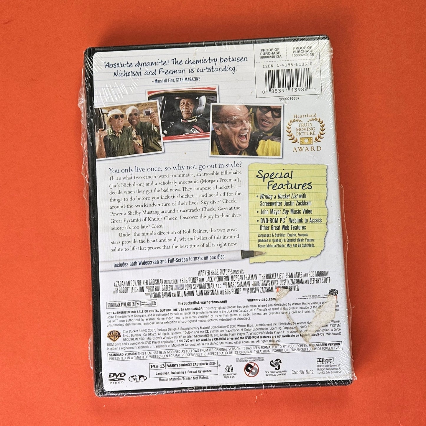 THE BUCKET LIST  (DVD, 2008):  JACK NICHOLSON, MORGAN FREEMAN     KD1