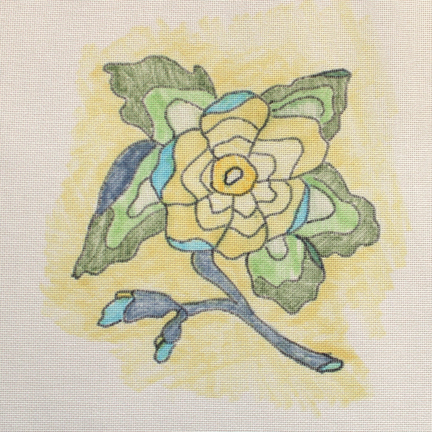 TONI MCKELLEY HAND PAINTED NEEDLEPOINT CANVAS:  FLOWER   BM0
