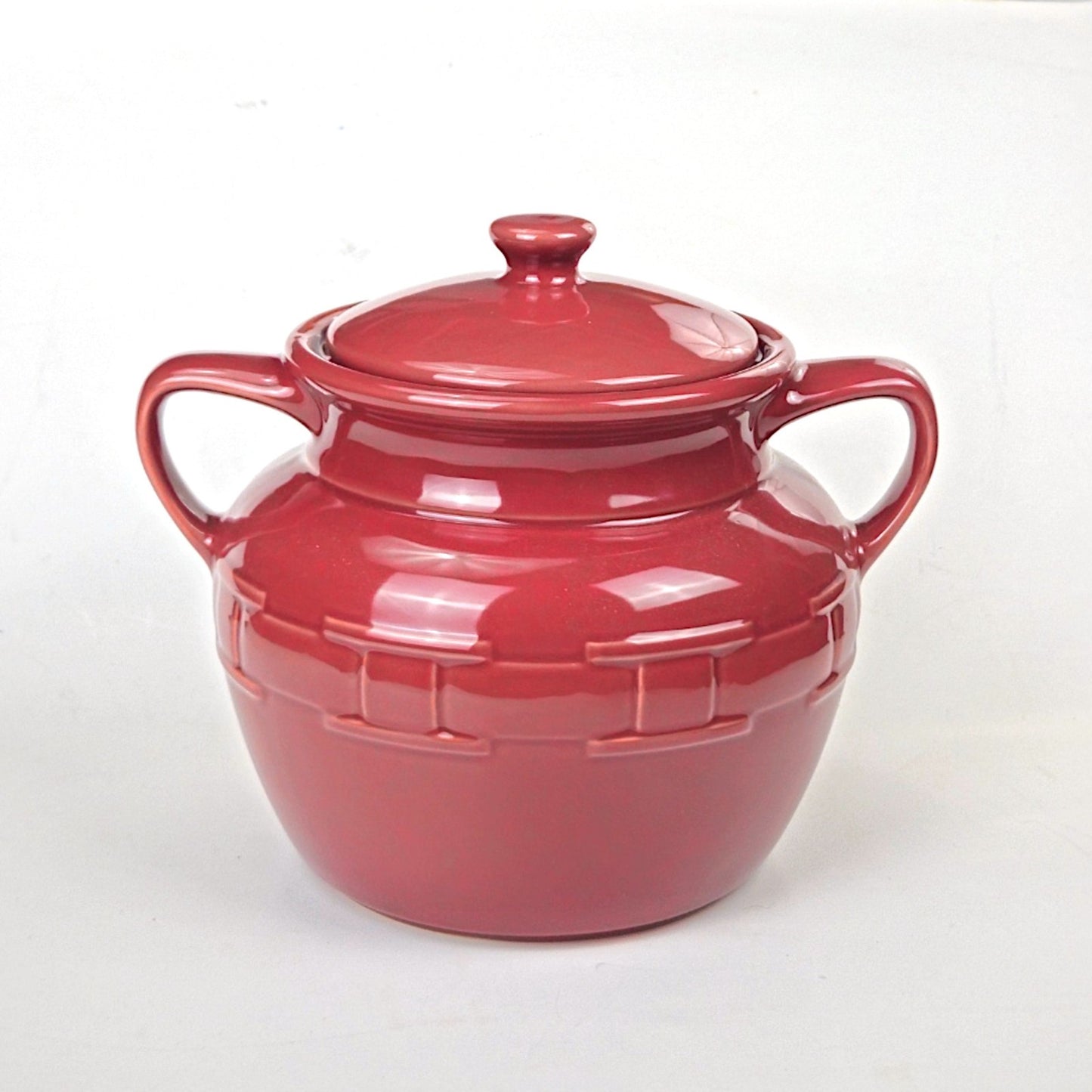 RETIRED LONGABERGER POTTERY:  WOVEN TRADITIONS COOKIE JAR  PAPRIKA NIB1