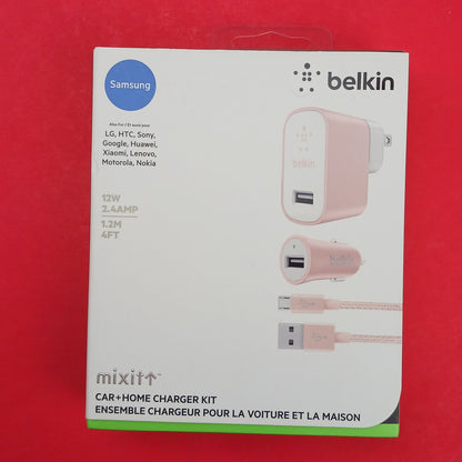 BELKIN  CAR & HOME CHARGER KIT FOR SAMSUNG:  METALLIC PINK   SL0