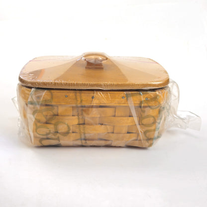 2002 LONGABERGER ADDRESS BASKET W/ BUTTERNUT LINER & PROTECTOR NEW1