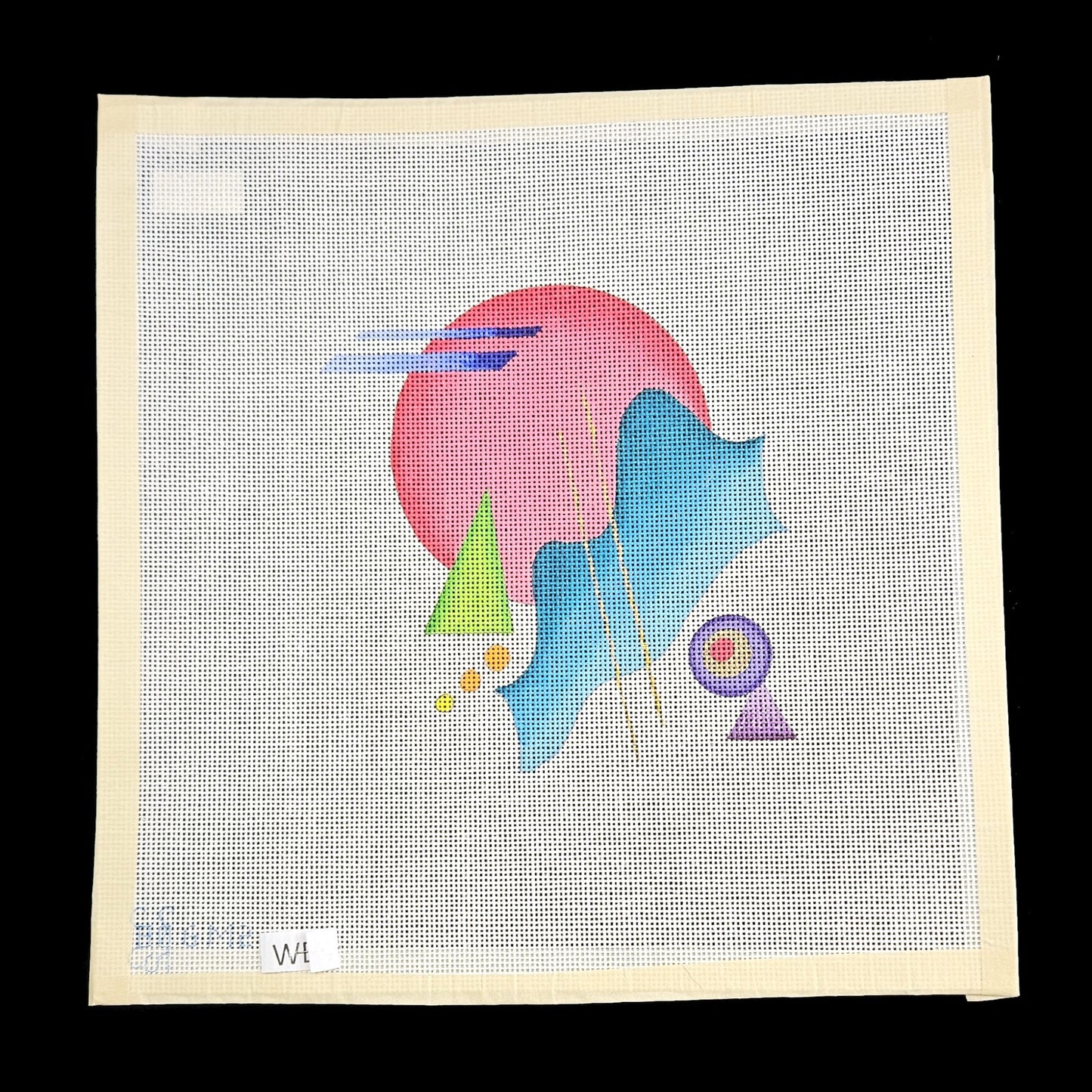 BEAU GESTE HAND PAINTED NEEDLEPOINT CANVAS:  ABSTRACT JOURNAL COVER BM1