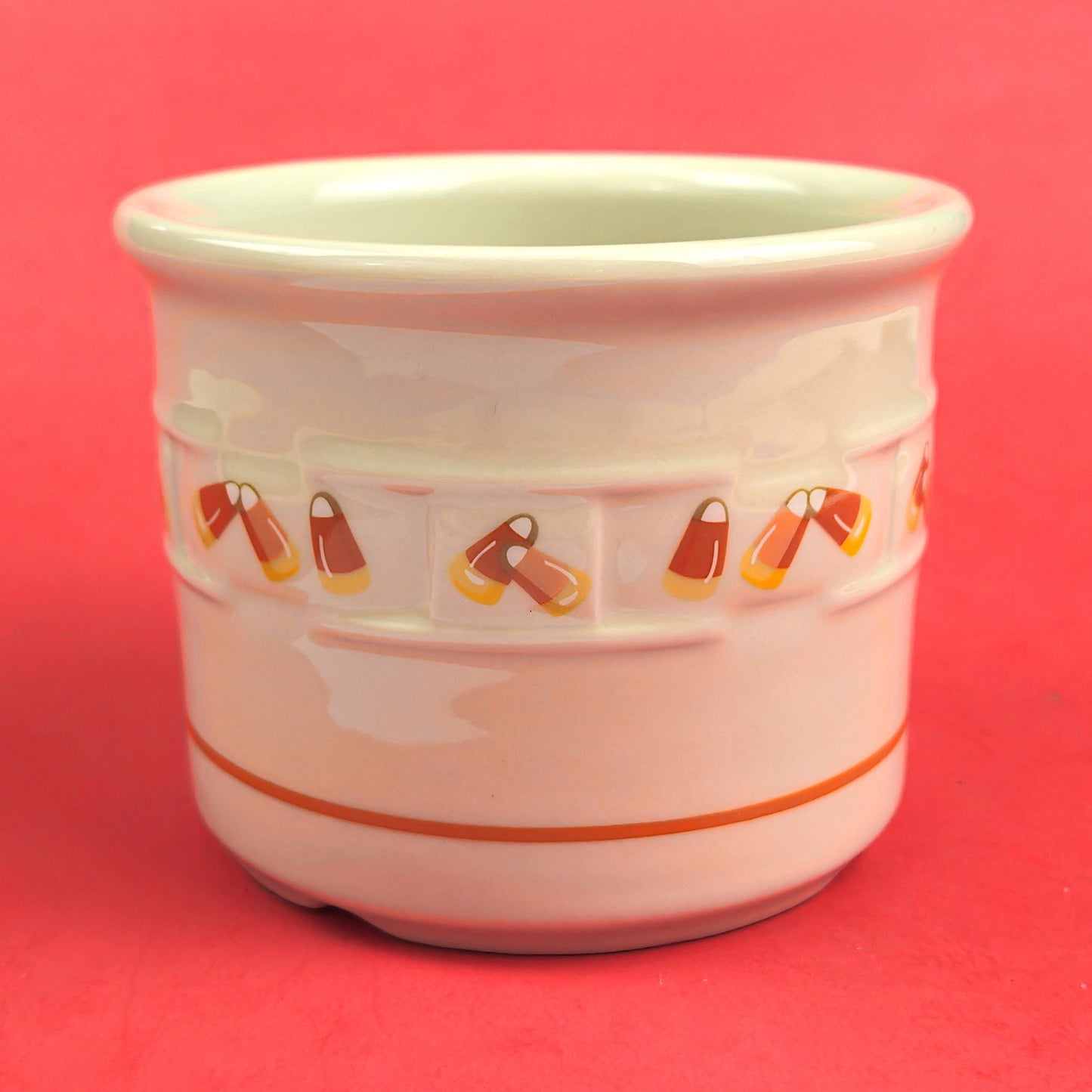 RETIRED LONGABERGER POTTERY:  CANDY CORN 1 PINT CROCK0