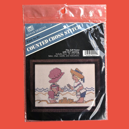 BANAR DESIGNS COUNTED CROSS STITCH KIT:  SEASHORE CHILDREN THEME     SL0