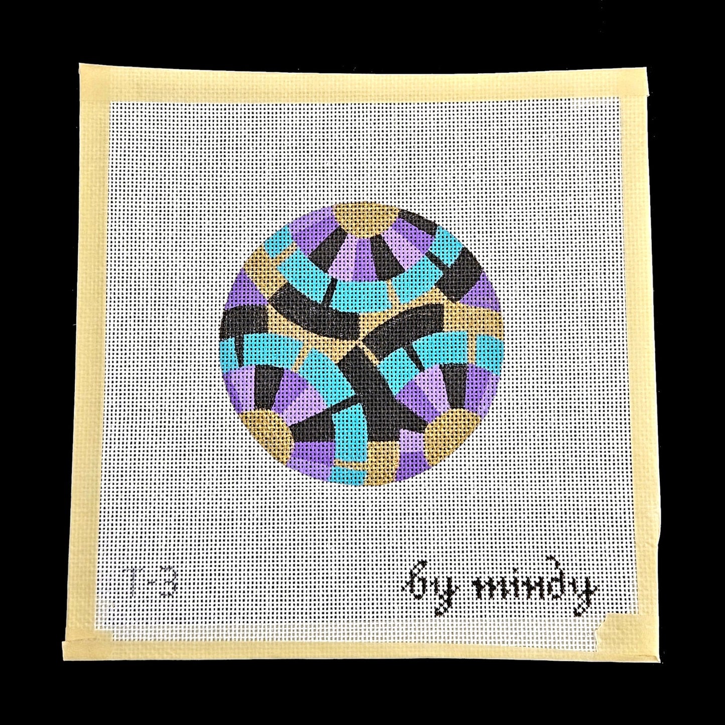 MINDY NEEDLEPOINT CANVAS:  ORNAMENT  ABSTRACT DESIGN   BM1