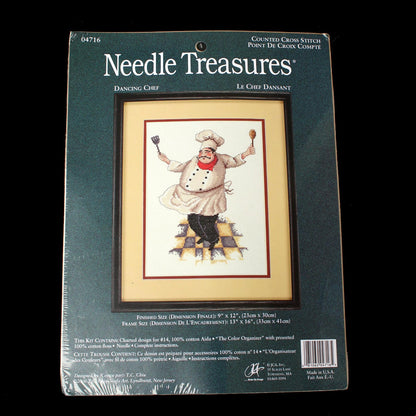 3 COUNTED CROSS STITCH KIT LOT:  DANCING CHEF, GRANDMA, MICE STITCHING  BM3