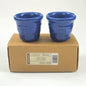 RETIRED LONGABERGER POTTERY:  CORNFLOWER 2 PK VOTIVE CANDLE HOLDERS0