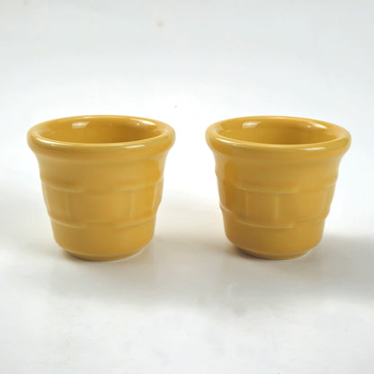 RETIRED LONGABERGER POTTERY:  BUTTERNUT 2 PK VOTIVE CANDLE HOLDERS1