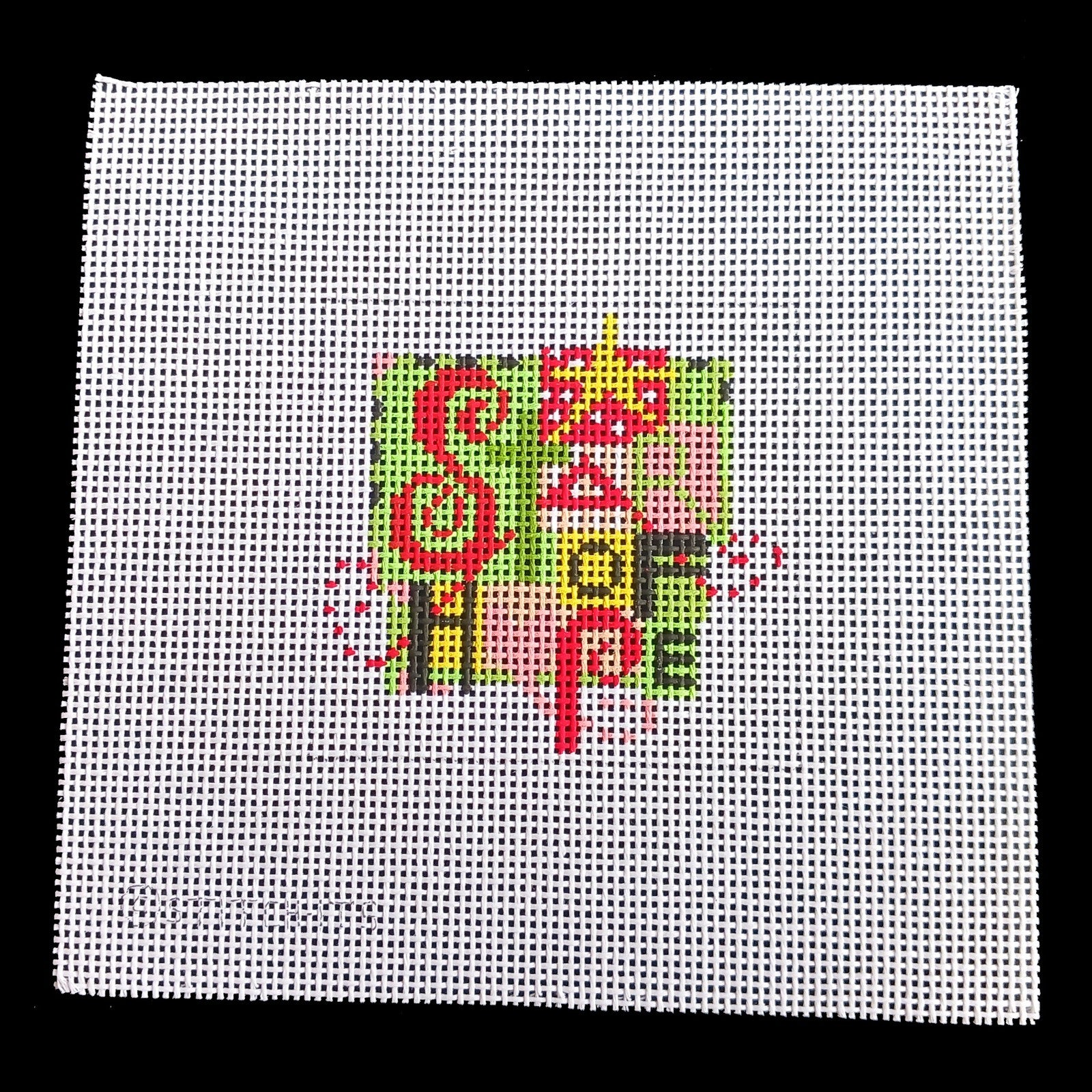 STITCH-ITS NEEDLEPOINT CANVAS:  STAR OF HOPE  BOX LID, INSERT     BM1