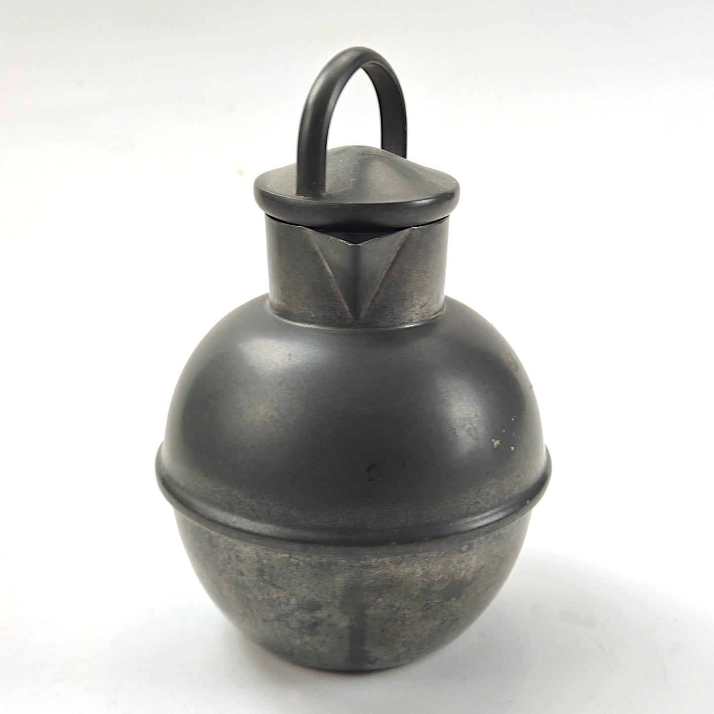 VINTAGE NASCO PEWTER TEAPOT #203 WITH RATTAN HANDLE3