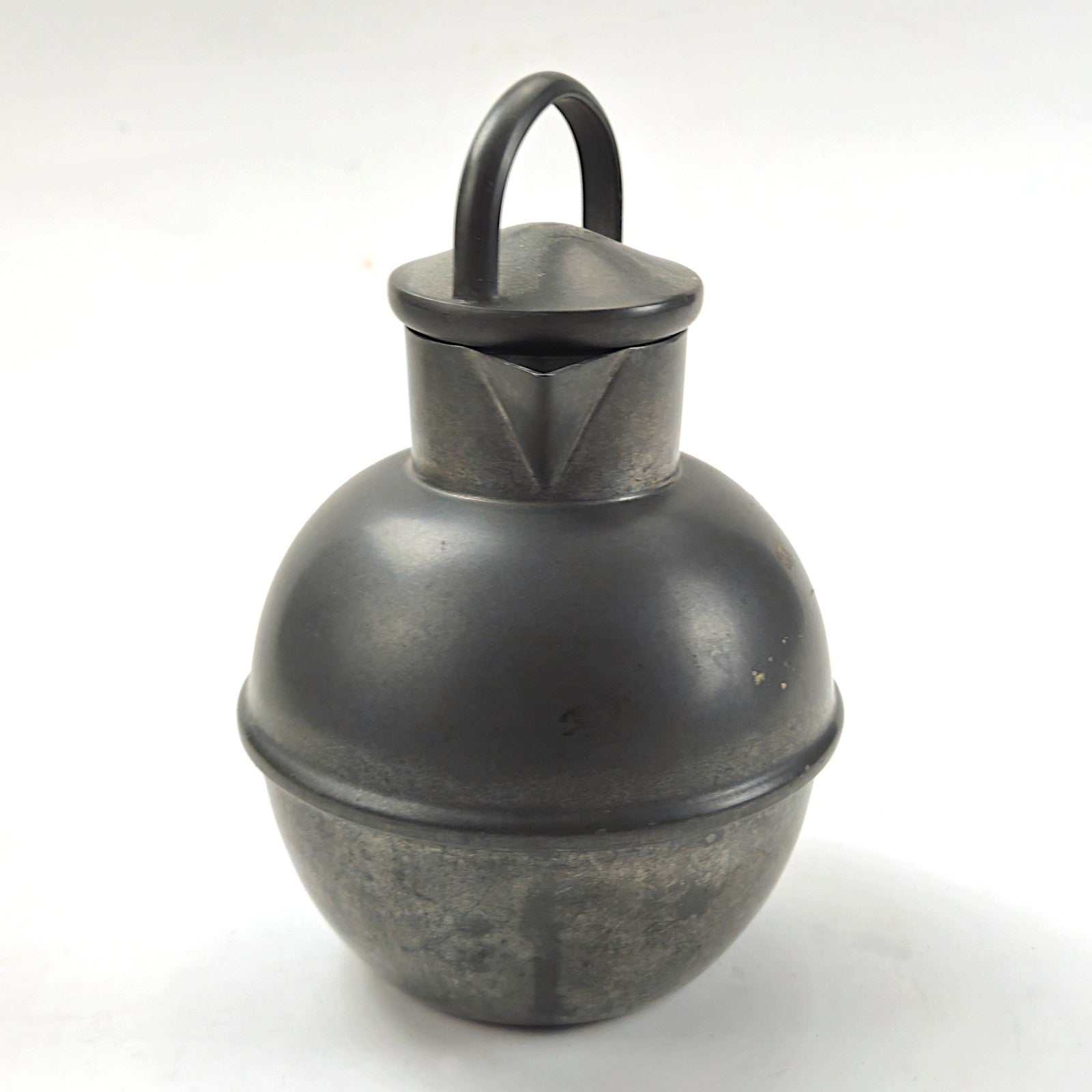 VINTAGE NASCO PEWTER TEAPOT #203 WITH RATTAN HANDLE3