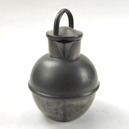 VINTAGE NASCO PEWTER TEAPOT #203 WITH RATTAN HANDLE3