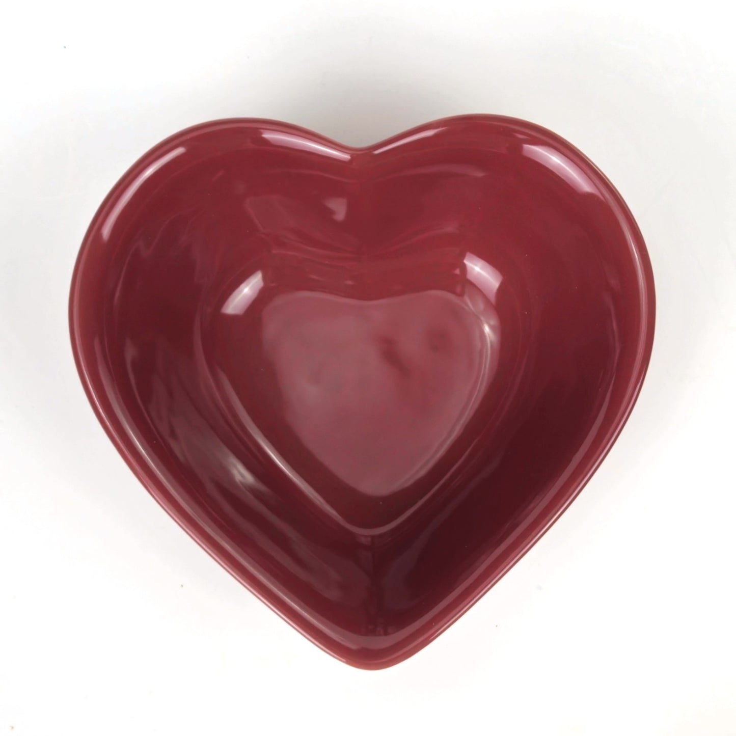 RETIRED LONGABERGER POTTERY:  WOVEN TRADITIONS HEART DISH PAPRIKA NIB4