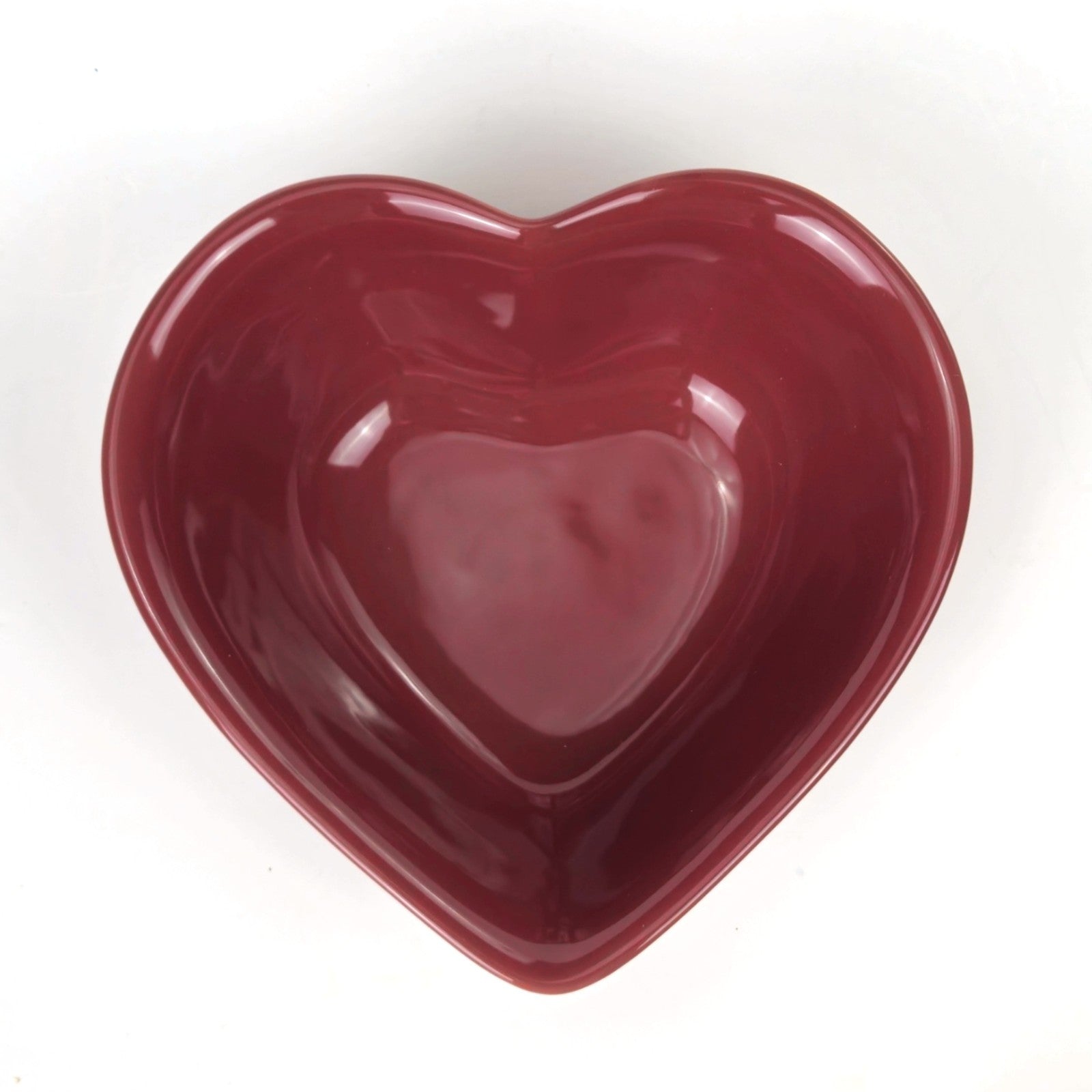 RETIRED LONGABERGER POTTERY:  WOVEN TRADITIONS HEART DISH PAPRIKA NIB4