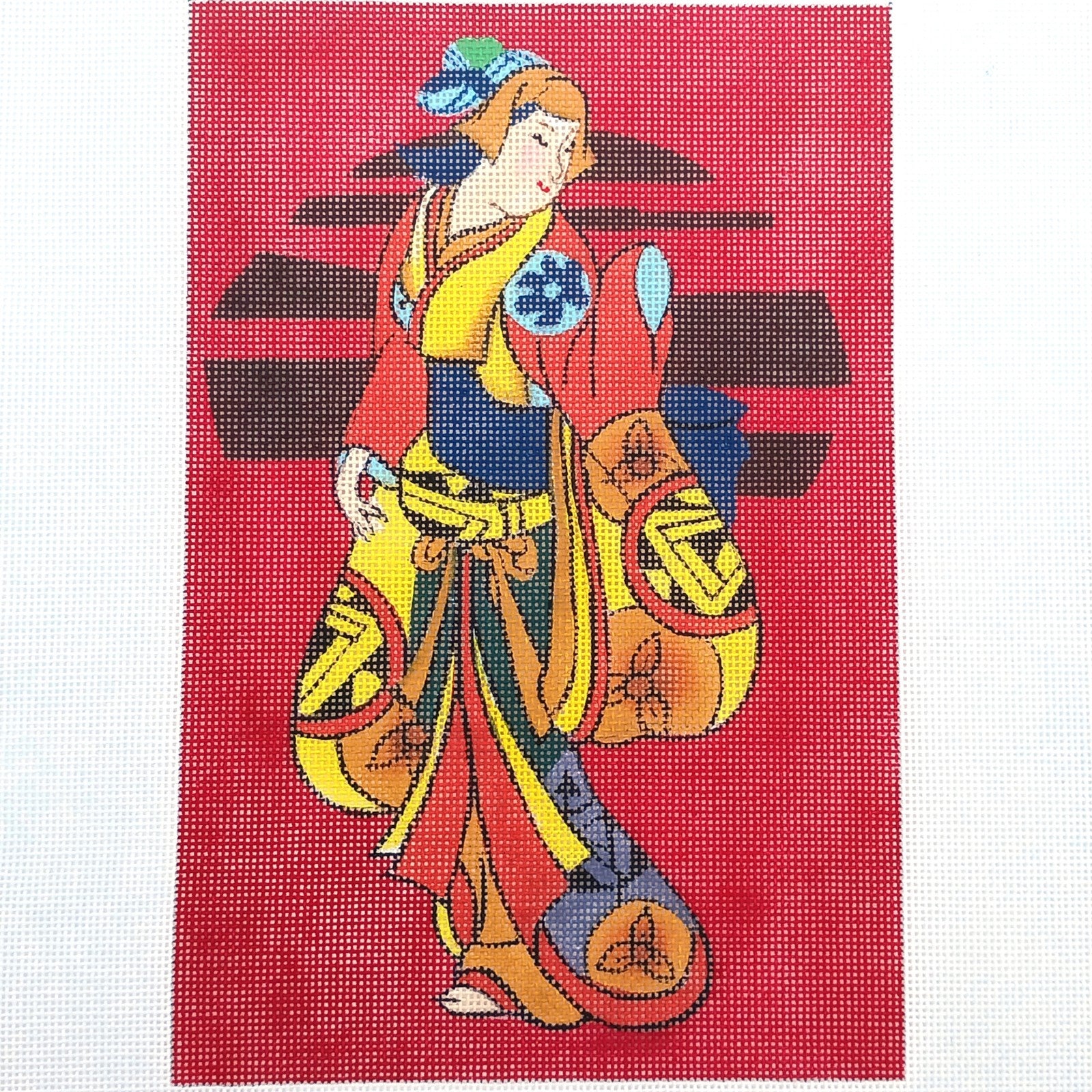 BEAUTIFUL JULIA NEEDLEPOINT CANVAS:  GEISHA ASIAN THEME JOURNAL COVER    BM0