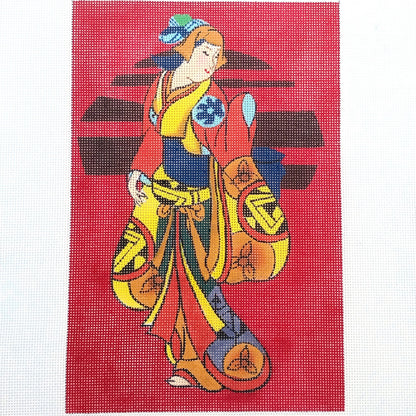 BEAUTIFUL JULIA NEEDLEPOINT CANVAS:  GEISHA ASIAN THEME JOURNAL COVER    BM0