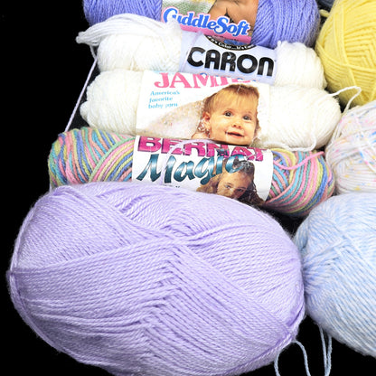 LARGE 2 LB 5 OZ BABY YARN LOT:    LION BRAND, BERNAT, CARON2