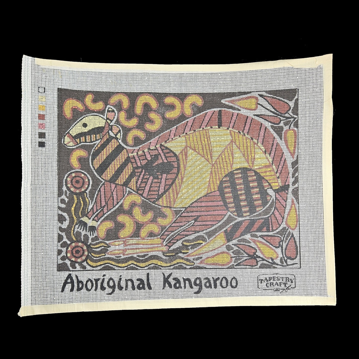 NEEDLEPOINT CANVAS: ABORIGINAL KANGAROO      BM1